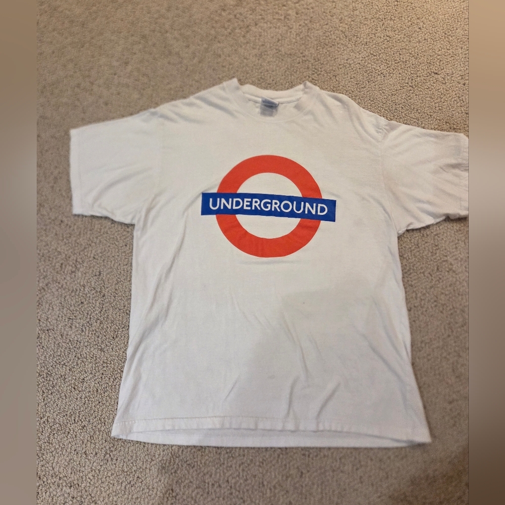Underground Graphic XL White T-Shirt - Classic Roundel Print